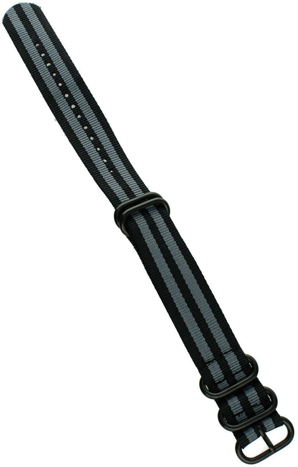 Stylowy pasek do zegarka NATO 040 w dwóch kolorach czarnym i szarym. Parciany materiał, długość 26 cm, szerokość 22 mm. Idealny do codziennych i casualowych stylizacji.1.jpg